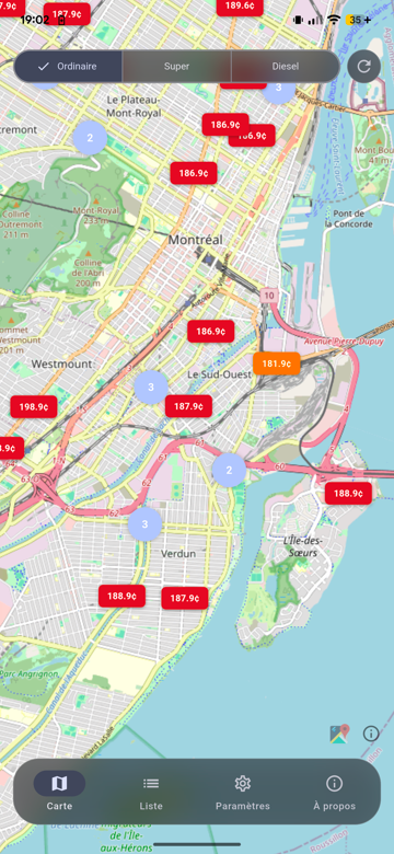 Ça Tank – gas price map of Montreal